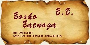 Boško Batnoga vizit kartica